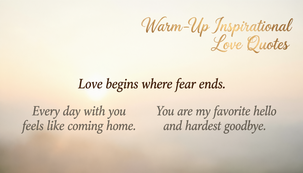 Warm-Up Inspirational Love Quotes